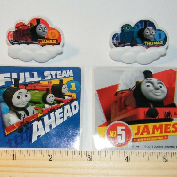 Thomas the Tank Engine Deluxe Cake Toppers Set of 14 with 10 Trains, 2 Stickers - Picture 6 of 7